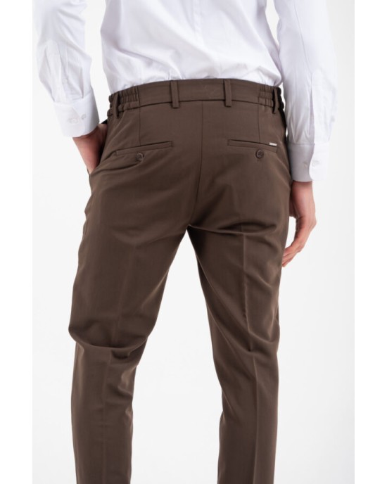 Παντελόνι Vittorio Diverso καφέ ΥΦΑΣΜΑΤΙΝΑ