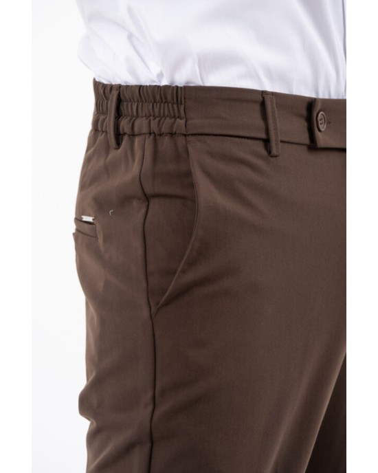 Παντελόνι Vittorio Diverso καφέ ΥΦΑΣΜΑΤΙΝΑ