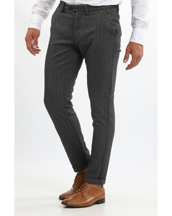 Παντελόνι chinos JACKnJONES Γκρι