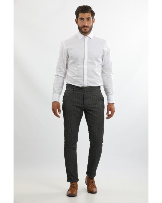 Παντελόνι chinos JACKnJONES Γκρι