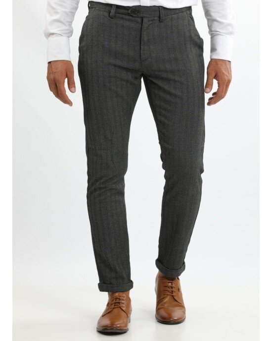 Παντελόνι chinos JACKnJONES Γκρι