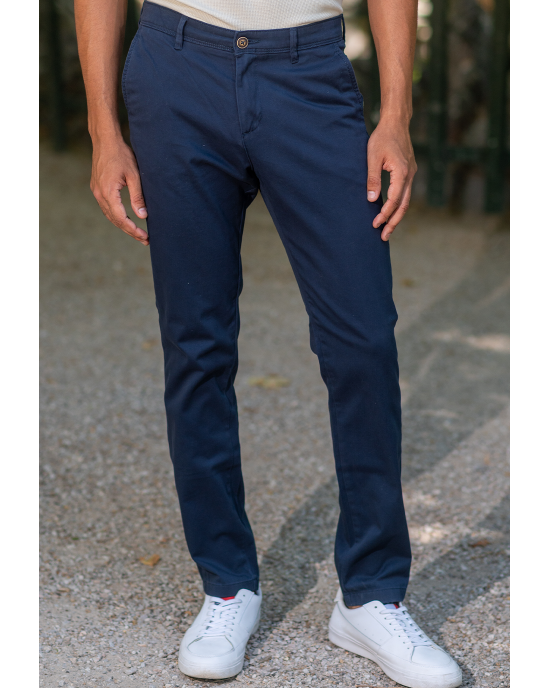 Παντελόνι JACKnJONES μπλέ ΥΦΑΣΜΑΤΙΝΑ