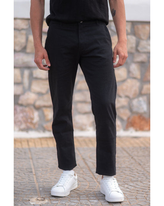Παντελόνι Marcus μαύρο ΥΦΑΣΜΑΤΙΝΑ