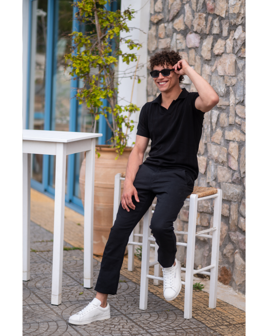 Παντελόνι Marcus μαύρο ΥΦΑΣΜΑΤΙΝΑ