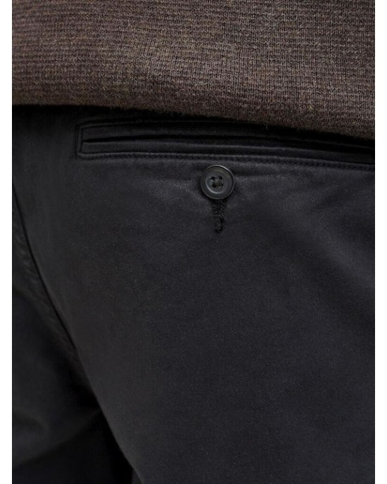 Παντελόνι JACKnJONES μαύρο ΥΦΑΣΜΑΤΙΝΑ