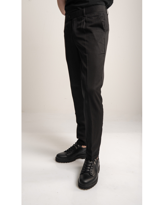 Παντελόνι 19V69 Italia Versace Abbigliamento Adriano μαύρο ΥΦΑΣΜΑΤΙΝΑ