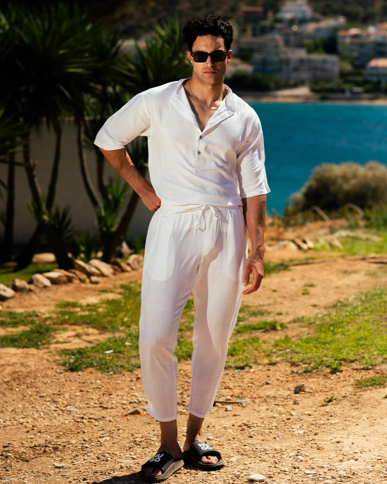 Παντελόνι Vittorio Spiaggia άσπρο CASUAL