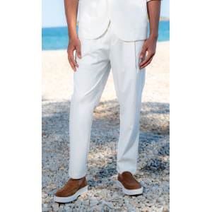 Παντελόνι Vittorio Jenoa άσπρο