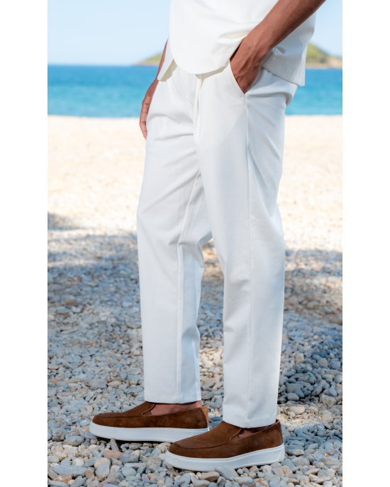 Παντελόνι Vittorio Jenoa άσπρο CASUAL