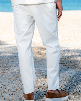 Παντελόνι Vittorio Jenoa άσπρο