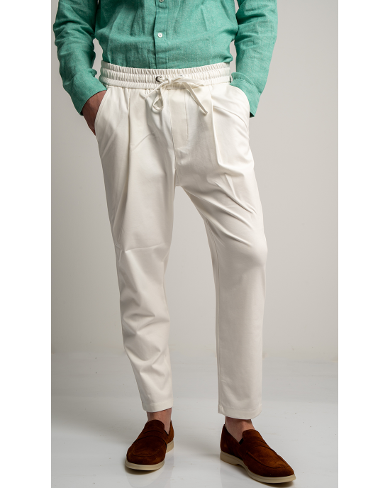 Παντελόνι Vittorio Jenoa άσπρο CASUAL