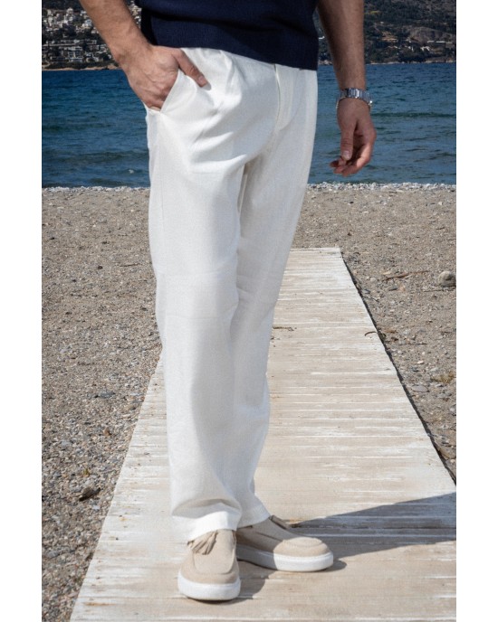 Παντελόνι Vittorio Piro άσπρο CASUAL