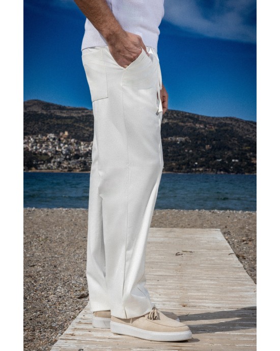 Παντελόνι Vittorio Severo άσπρο CASUAL