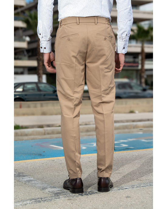 Παντελόνι Vittorio Diverso μπεζ ΥΦΑΣΜΑΤΙΝΑ