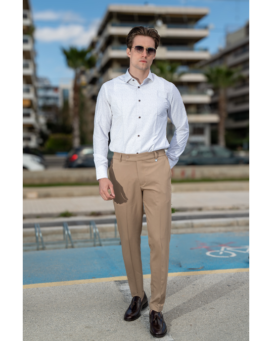 Παντελόνι Vittorio Diverso μπεζ ΥΦΑΣΜΑΤΙΝΑ