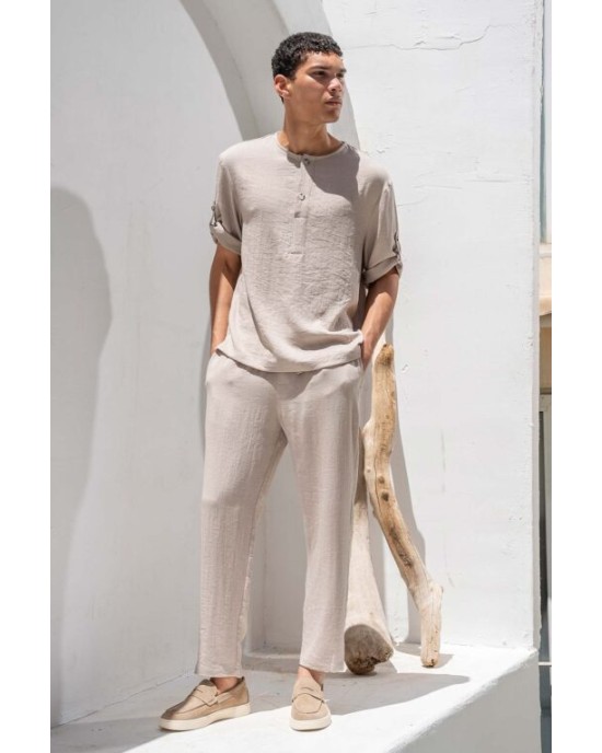 Παντελόνι Vittorio Toscani μπεζ OVERSHIRT
