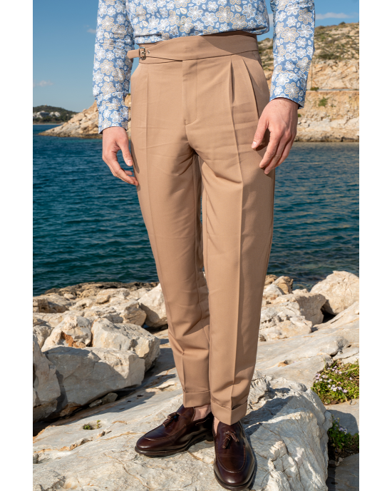 Παντελόνι Vittorio Mezzano ταμπά ΥΦΑΣΜΑΤΙΝΑ