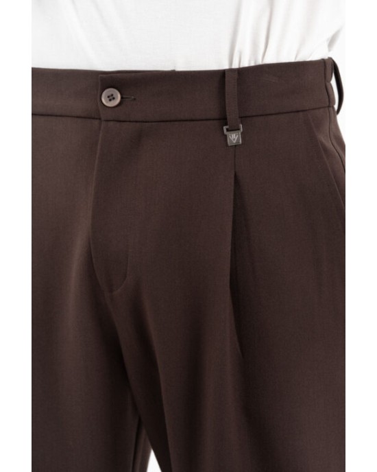 Παντελόνι Vittorio Morrone καφέ CASUAL