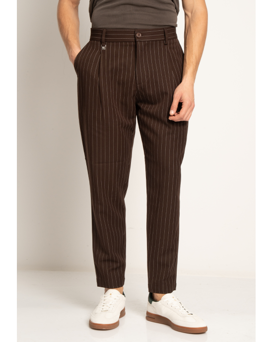 Παντελόνι Vittorio Ferano καφέ CASUAL