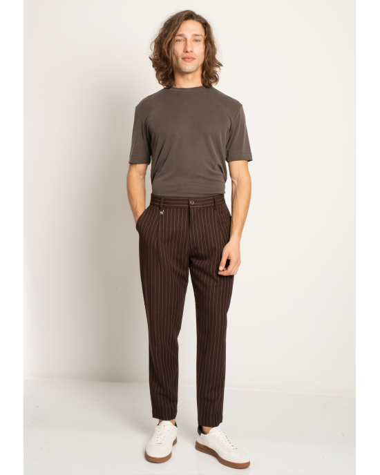 Παντελόνι Vittorio Ferano καφέ CASUAL