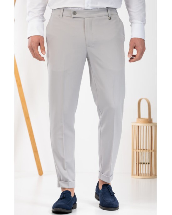 Παντελόνι Vittorio Diverso γκρι ΥΦΑΣΜΑΤΙΝΑ