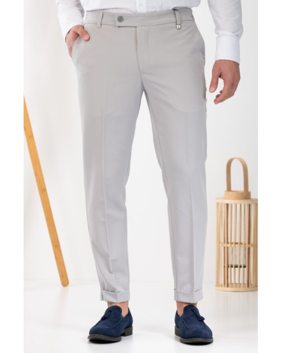 Παντελόνι Vittorio Diverso γκρι ΥΦΑΣΜΑΤΙΝΑ