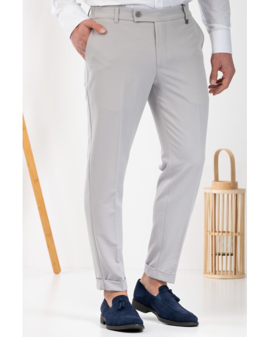 Παντελόνι Vittorio Diverso γκρι ΥΦΑΣΜΑΤΙΝΑ