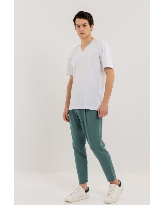 Παντελόνι Vittorio Salerno Πράσινο ΥΦΑΣΜΑΤΙΝΑ