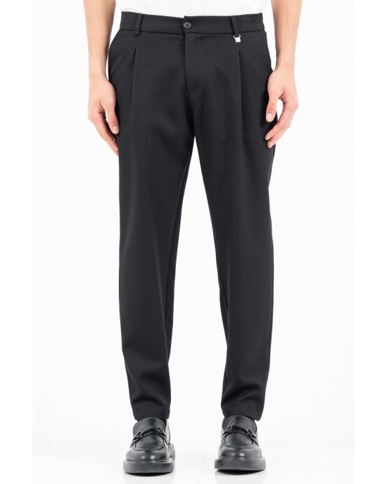 Παντελόνι Vittorio Morrone μαύρο CASUAL