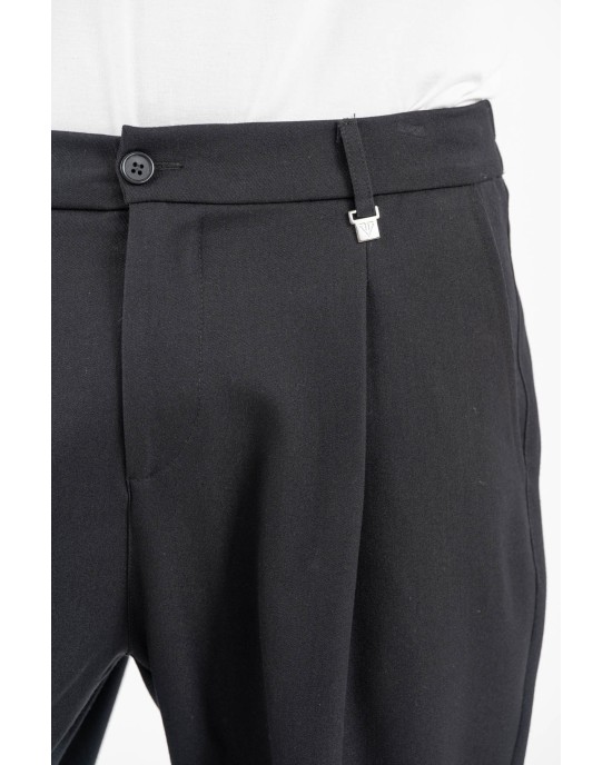 Παντελόνι Vittorio Morrone μαύρο CASUAL