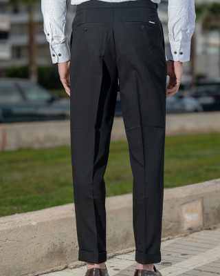 Παντελόνι Vittorio Mezzano μαύρο