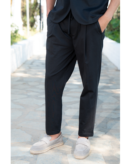 Παντελόνι Vittorio Jenoa μαύρο CASUAL