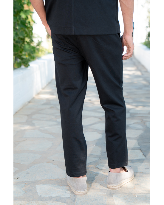 Παντελόνι Vittorio Jenoa μαύρο CASUAL