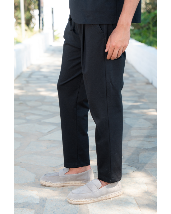 Παντελόνι Vittorio Jenoa μαύρο CASUAL