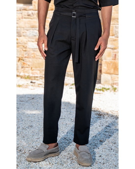 Παντελόνι Vittorio Boretto μαύρη CASUAL