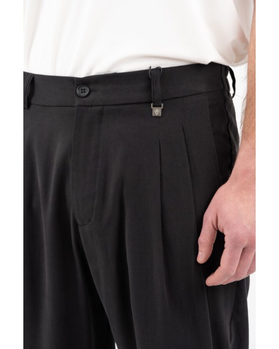 Παντελόνι Vittorio Grosseto μαύρο CASUAL