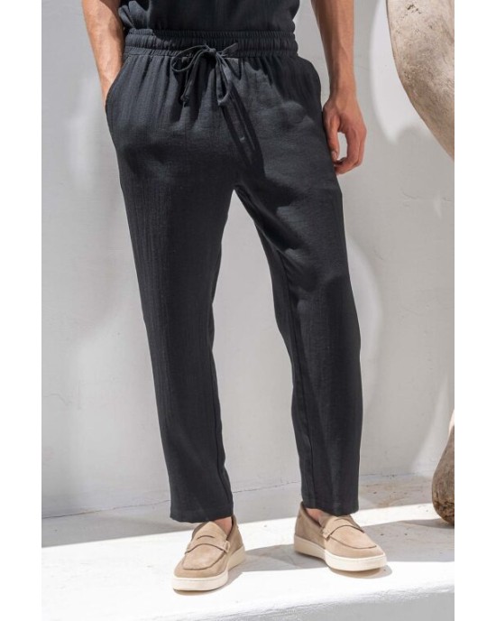 Παντελόνι Vittorio Toscani μαύρο OVERSHIRT