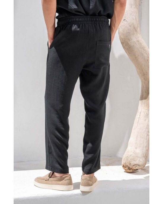 Παντελόνι Vittorio Toscani μαύρο OVERSHIRT