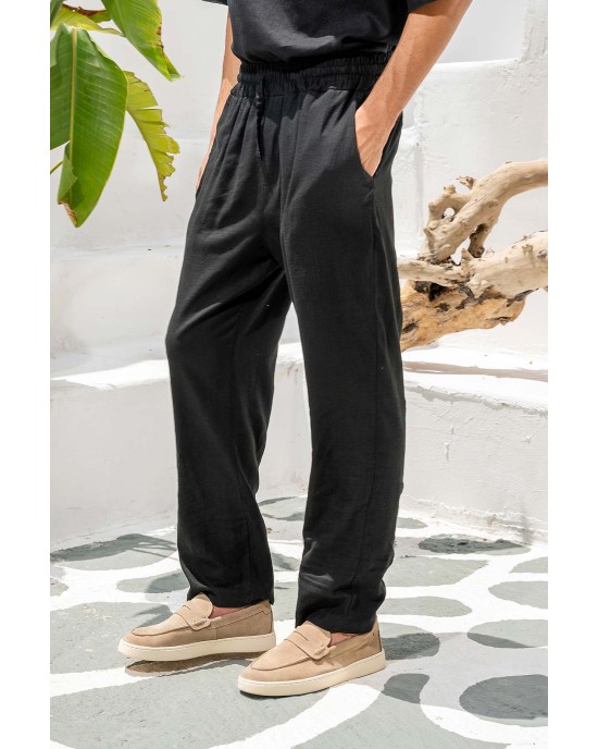 Παντελόνι Vittorio Bali μαύρο CASUAL