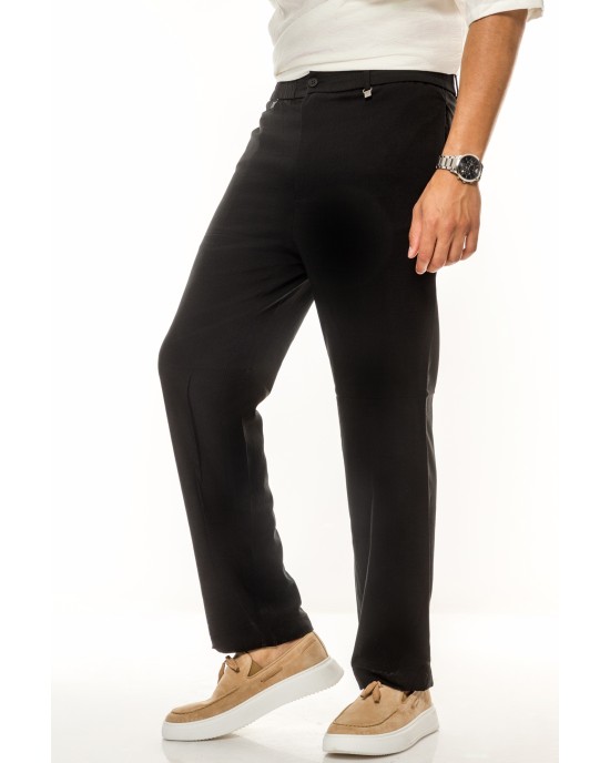 Παντελόνι Vittorio Piro μαύρο CASUAL