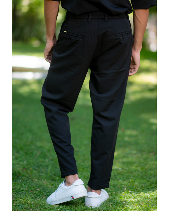 Παντελόνι Vittorio Alberto μαύρο CASUAL