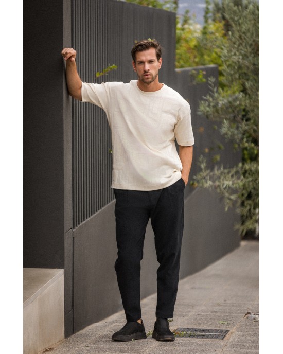 Παντελόνι Vittorio Arezzio μαύρο CASUAL