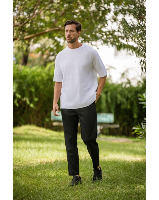 Παντελόνι Vittorio Angelo μαύρο CASUAL