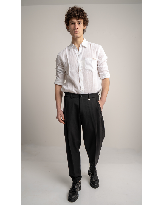 Παντελόνι Vittorio Bomerano μαύρο CASUAL