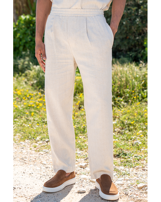 Παντελόνι Diverse έκρου με ασπρη ρίγα CASUAL