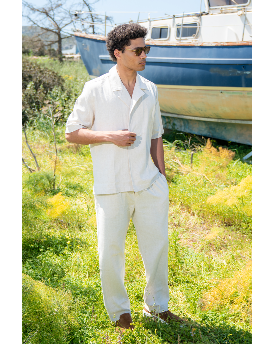 Παντελόνι Diverse έκρου με ασπρη ρίγα CASUAL