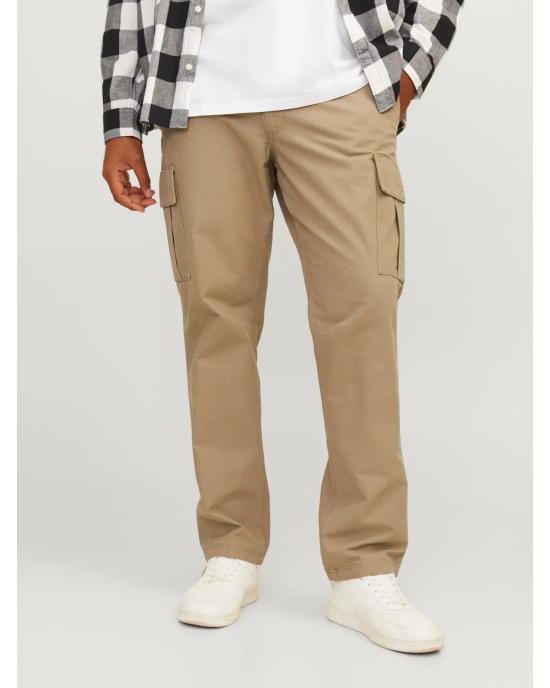Παντελόνι Cargo Jack N Jones Plus Size χακί CASUAL