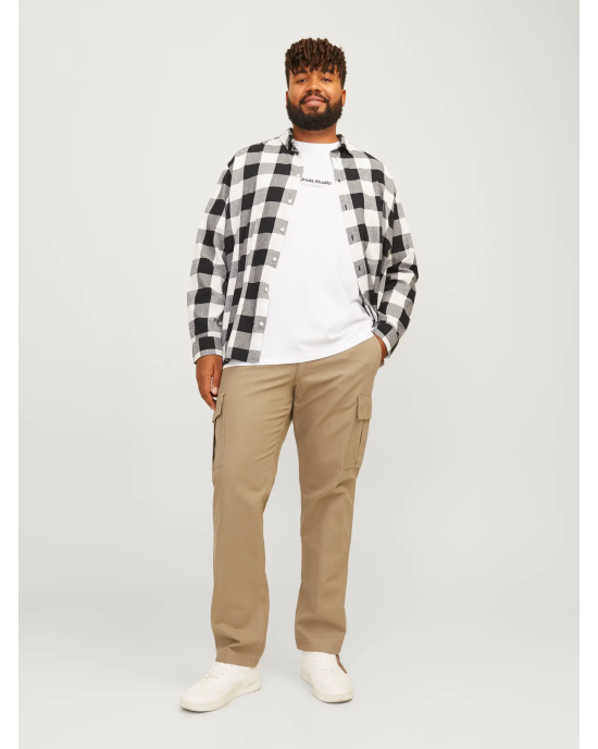 Παντελόνι Cargo Jack N Jones Plus Size χακί CASUAL