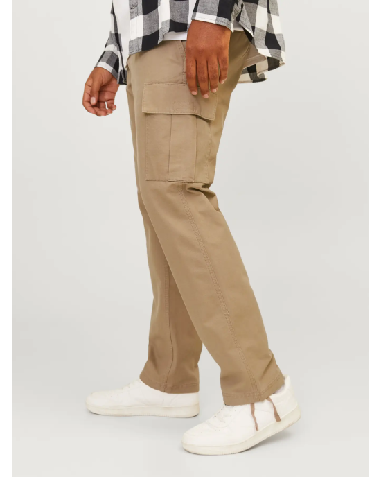 Παντελόνι Cargo Jack N Jones Plus Size χακί CASUAL