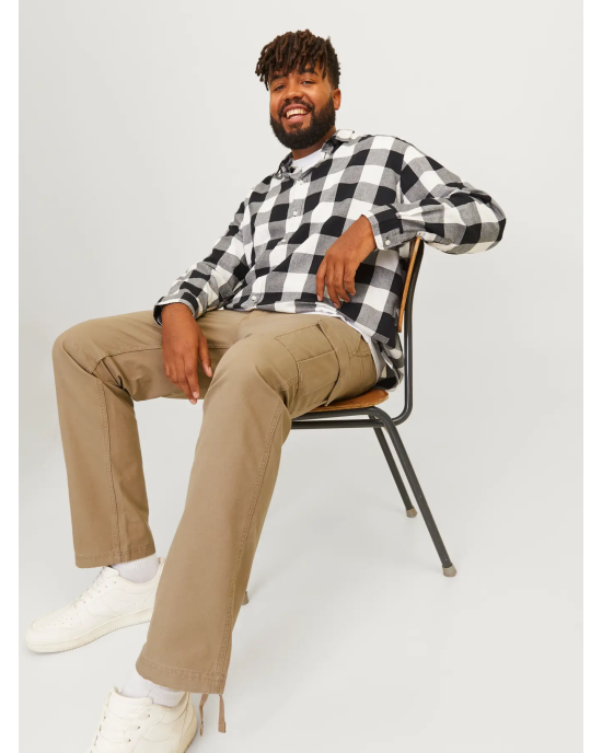 Παντελόνι Cargo Jack N Jones Plus Size χακί CASUAL